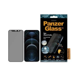 PanzerGlass E2E Microfracture Antibacterial Privacy Glass with Camera Protector for iPhone 12 Pro Max - With Black Frameeng