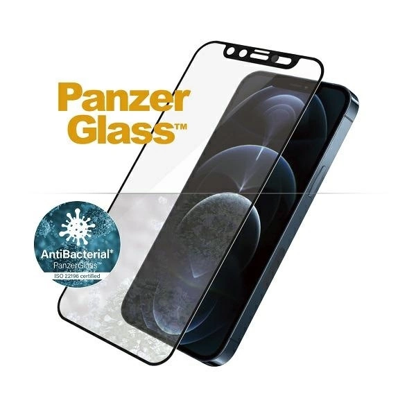 PanzerGlass E2E Microfracture antibacterial glass with camera cover for iPhone 12 Pro Max - with black frameeng