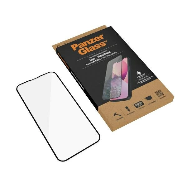 PanzerGlass E2E Microfracture antibacterial glass for iPhone 13 mini - with black frameeng