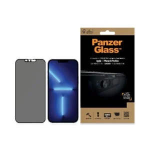 PanzerGlass E2E Microfracture Antibacterial Privacy Glass with Camera Protector for iPhone 13 Pro Max - With Black Frameeng