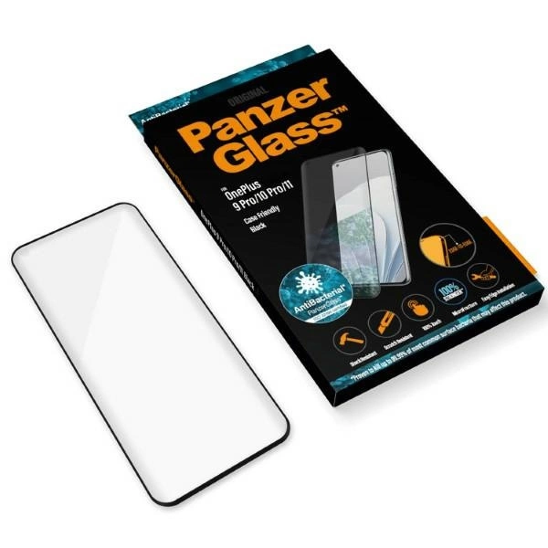 167654_6 PanzerGlass E2E Microfracture antibacterial glass on OnePlus 9 Pro / 10 Pro / 11 - with black frameeng