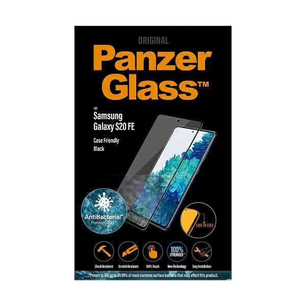PanzerGlass E2E Microfracture antibacterial glass for Samsung Galaxy S20 FE - with black frameeng
