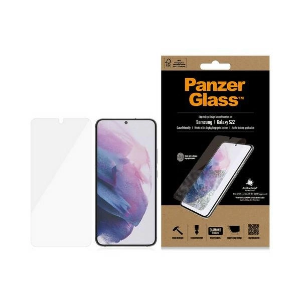 PanzerGlass E2E Microfracture antibacterial glass for Samsung Galaxy S22 - with black frameeng