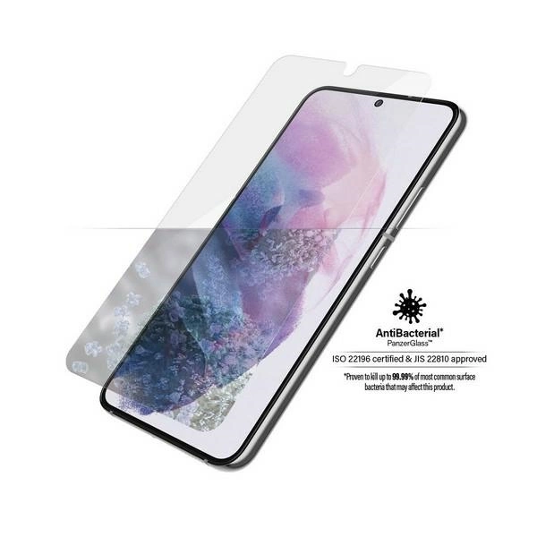 PanzerGlass E2E Microfracture antibacterial glass for Samsung Galaxy S22 - with black frameeng