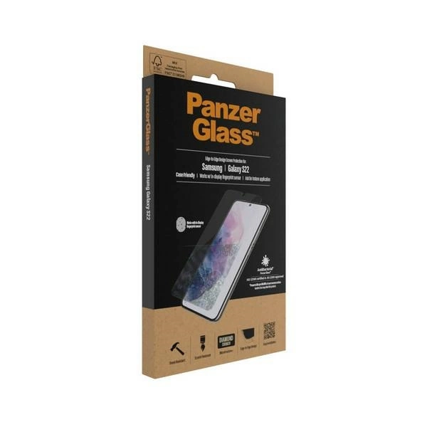 PanzerGlass E2E Microfracture antibacterial glass for Samsung Galaxy S22 - with black frameeng