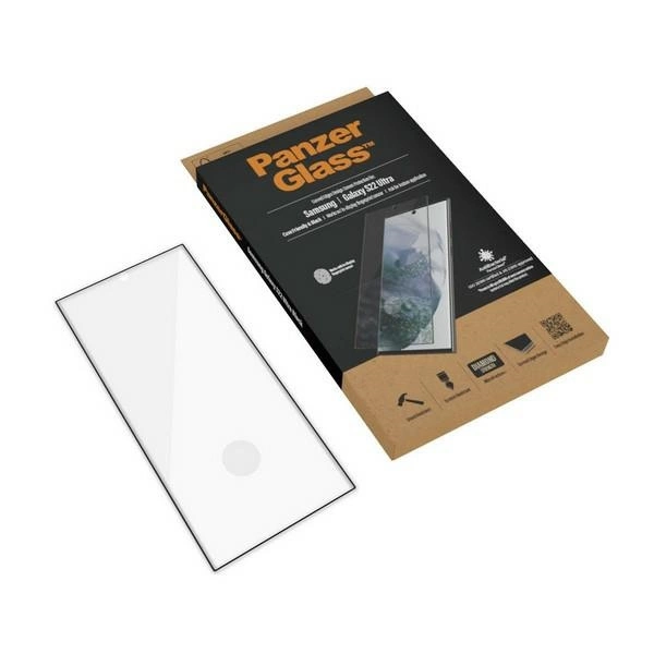 PanzerGlass E2E Microfracture antibacterial glass for Samsung Galaxy S22 Ultra - with black frameeng