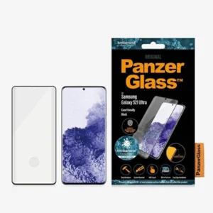 PanzerGlass E2E Microfracture antibacterial glass for Samsung Galaxy S21 Ultra - with black frameeng