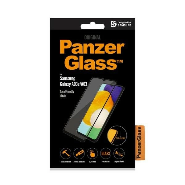 PanzerGlass E2E Regular tempered glass for Samsung Galaxy A03 - with black frameeng