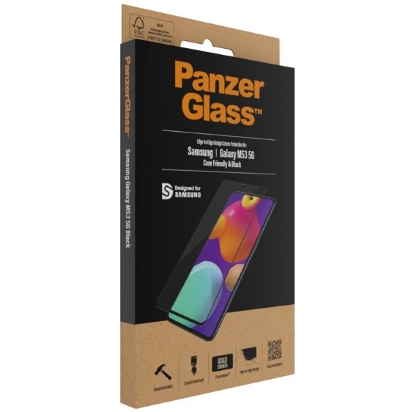 167679_7 PanzerGlass E2E Regular tempered glass for Samsung Galaxy M53 - with black frameeng