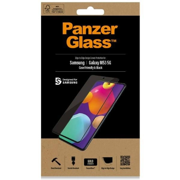 167679_8 PanzerGlass E2E Regular tempered glass for Samsung Galaxy M53 - with black frameeng