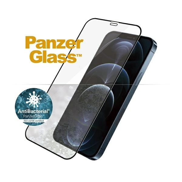 167696_2 PanzerGlass E2E Super+ Microfracture antibacterial tempered glass for iPhone 12 Pro Max - with black frameeng