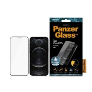 PanzerGlass E2E Super+ Microfracture antibacterial tempered glass for iPhone 12 / 12 Pro - with black frameeng