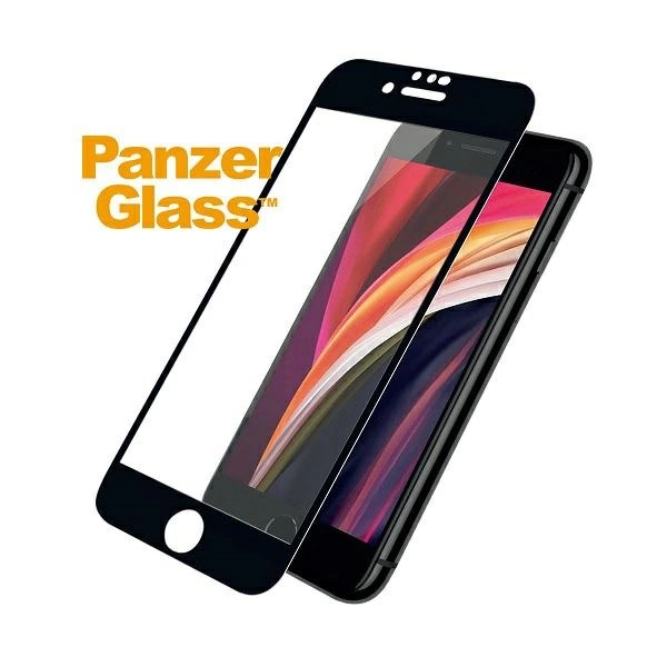 PanzerGlass E2E Super+ tempered glass for iPhone 6 / 6s / 7 / 8 / SE 2020 / SE 2022 - with black frameeng