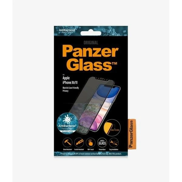 PanzerGlass E2E Super+ privacy tempered glass for iPhone XR / 11 - with black frameeng