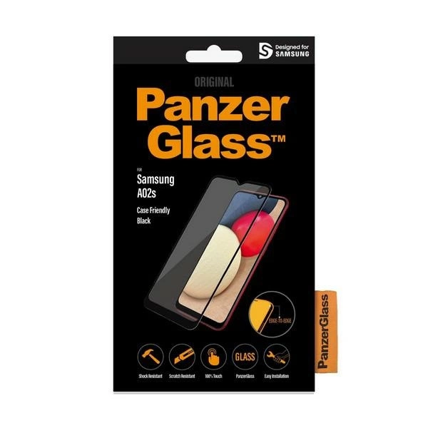 167713_3 PanzerGlass E2E Super+ antibacterial tempered glass for Samsung Galaxy A02s - with black frameeng