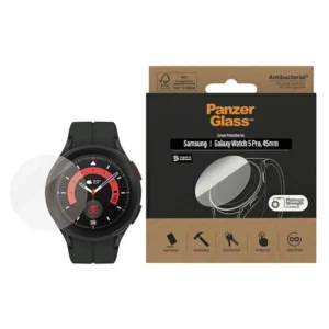 Antibacterial PanzerGlass Screen Protector for Samsung Galaxy Watch Classic 5 Pro 45 mmeng