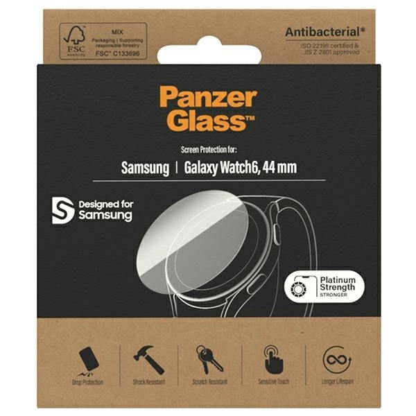 Antibacterial PanzerGlass Screen Protector for Samsung Galaxy Watch 6 44 mmeng
