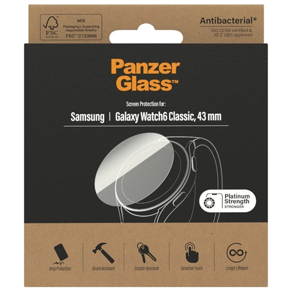 PanzerGlass Screen Protector antibacterial glass for Samsung Galaxy Watch 6 Classic 43 mmeng