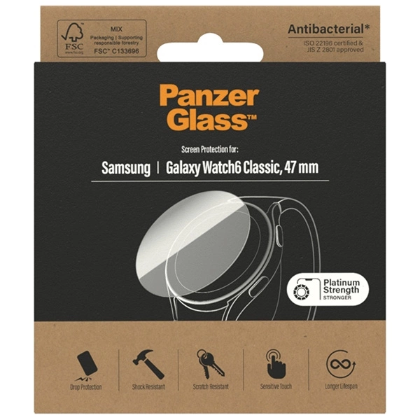 PanzerGlass Screen Protector antibacterial glass for Samsung Galaxy Watch 6 Classic 47 mmeng