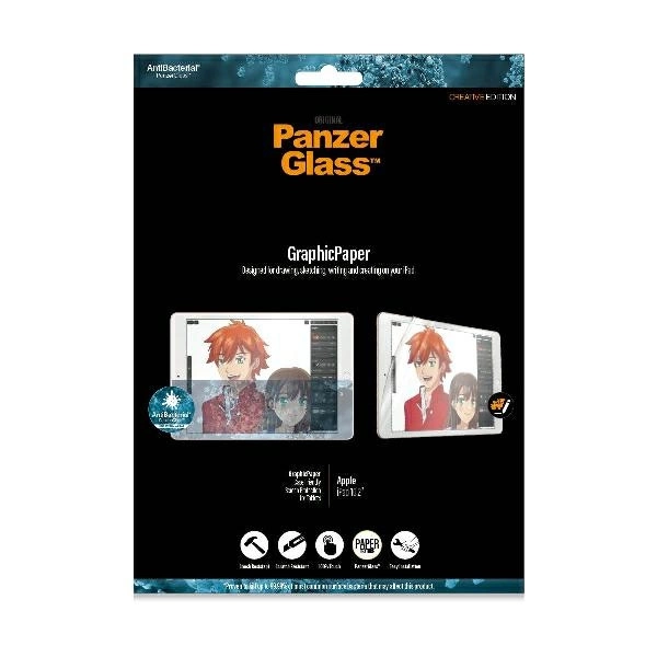 167748_3 Antibacterial PanzerGlass GraphicPaper foil with a glare filter for iPad 10.2"eng