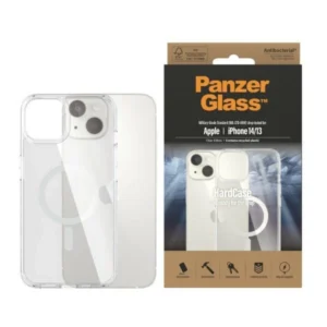 PanzerGlass HardCase with MagSafe Antibacterial Military Grade Certified Case for iPhone 14/15/13 - Transparenteng