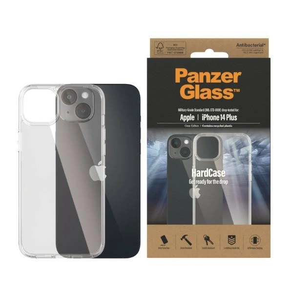 PanzerGlass HardCase Antibacterial Military Grade Certified Case for iPhone 14 Plus / 15 Plus - Transparenteng