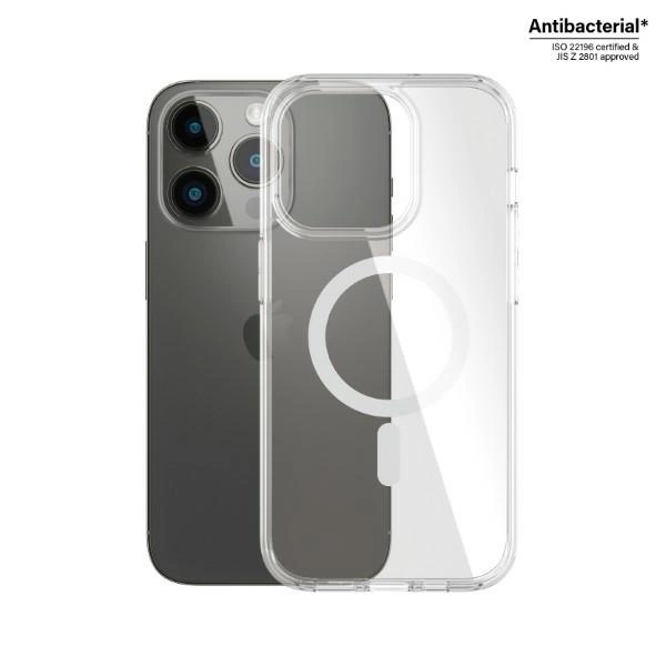 PanzerGlass HardCase with MagSafe Antibacterial Military Grade Certified Case for iPhone 14 Pro - Transparenteng