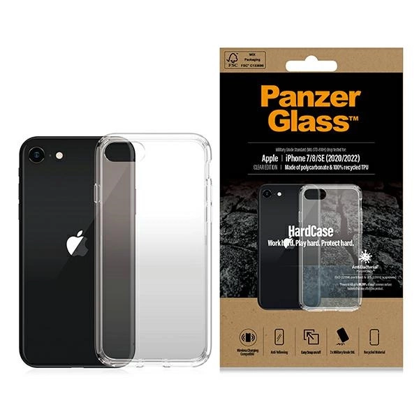 PanzerGlass HardCase antibacterial Military Grade certified case for iPhone SE 2022 / SE 2020 / 7 / 8 - transparenteng