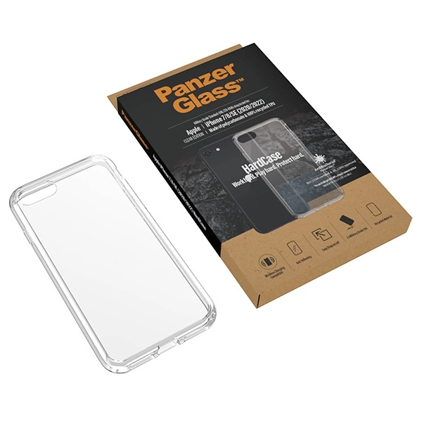 PanzerGlass HardCase antibacterial Military Grade certified case for iPhone SE 2022 / SE 2020 / 7 / 8 - transparenteng