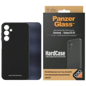 PanzerGlass HardCase with D3O® Bio and Military Grade Certification for Samsung Galaxy A25 5G - Transparent and Blackeng