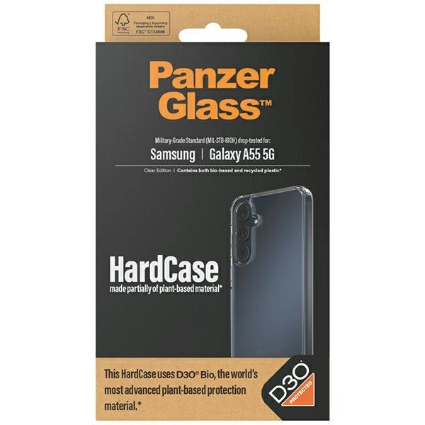 PanzerGlass HardCase with D3O® Bio and Military Grade certification for Samsung Galaxy A55 5G - transparenteng
