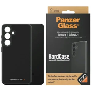 PanzerGlass HardCase with D3O® Bio and Military Grade Certification for Samsung Galaxy S24 - Transparent and Blackeng