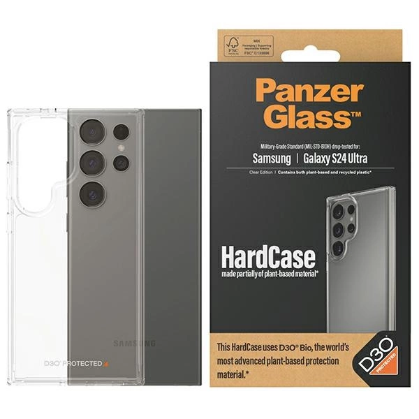 PanzerGlass HardCase with D3O® Bio and Military Grade Certification for Samsung Galaxy S24 Ultra - Transparenteng