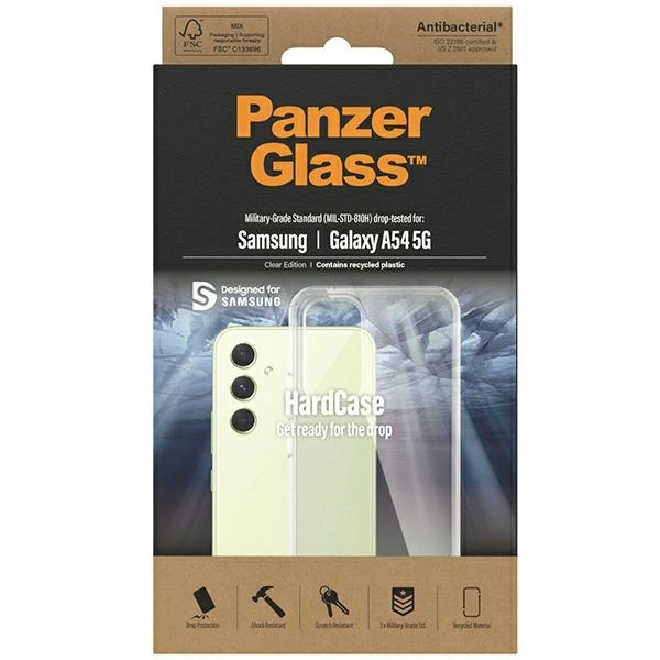 PanzerGlass HardCase antibacterial Military Grade certified case for Samsung Galaxy A54 5G - transparenteng