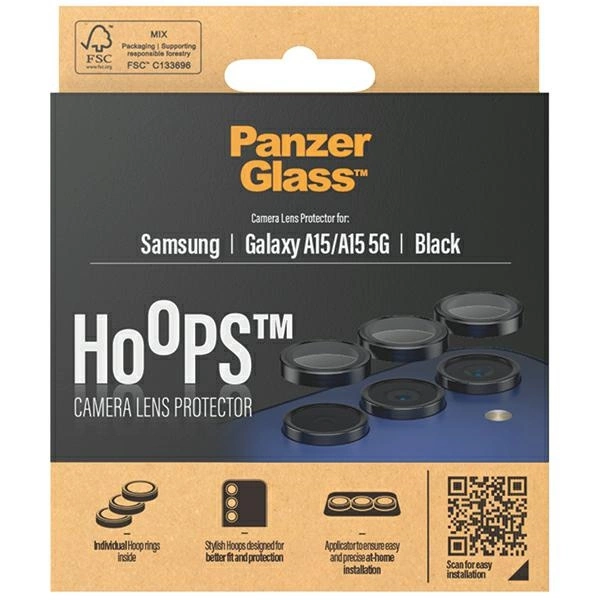 PanzerGlass Hoops Camera Protection for Samsung Galaxy A15 / A15 5G - with Black Frameeng