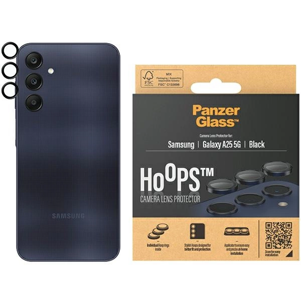 PanzerGlass Hoops Camera Protection for Samsung Galaxy A25 5G - with Black Frameeng