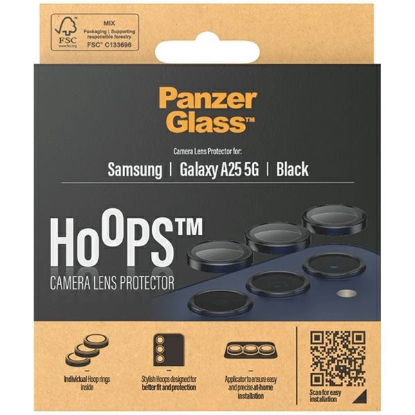 PanzerGlass Hoops Camera Protection for Samsung Galaxy A25 5G - with Black Frameeng