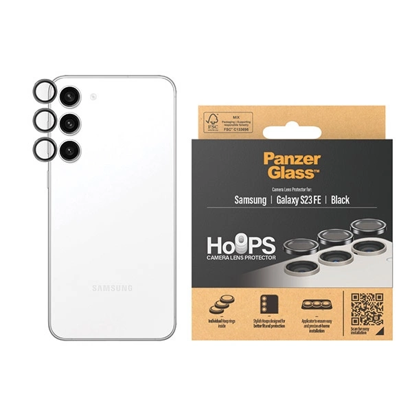 PanzerGlass Hoops Camera protection for Samsung Galaxy S23 FE - with black frameeng