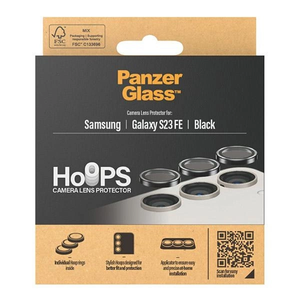 PanzerGlass Hoops Camera protection for Samsung Galaxy S23 FE - with black frameeng