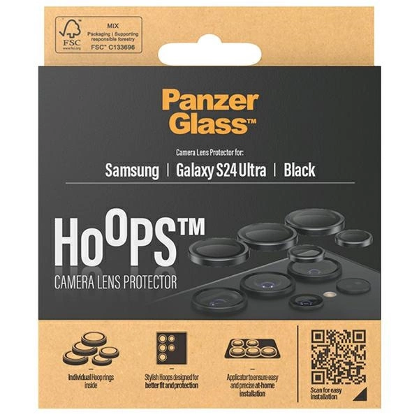 PanzerGlass Hoops Camera Protection for Samsung Galaxy S24 Ultra - with Black Frameeng
