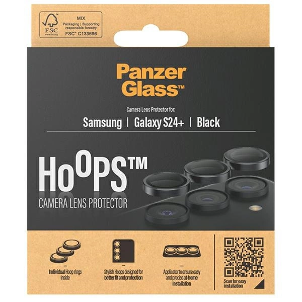 PanzerGlass Hoops Camera protection for Samsung Galaxy S24+ - with black frameeng