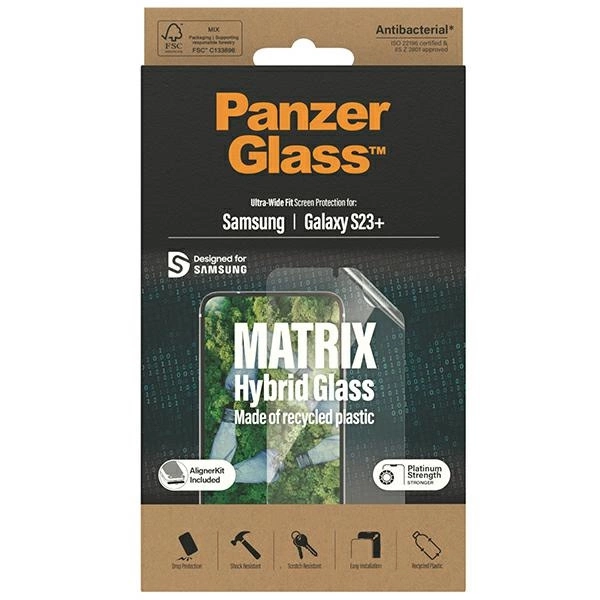 PanzerGlass Matrix hybrid glass with positioner for Samsung Galaxy S23+eng