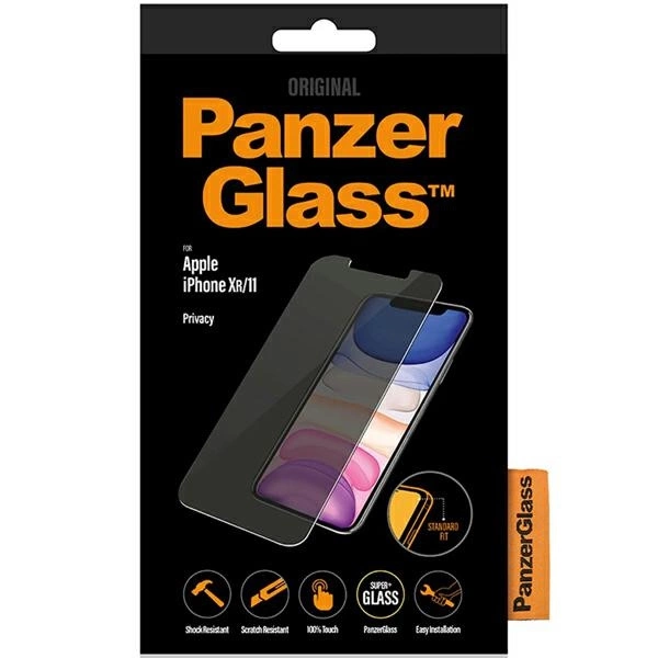 PanzerGlass Standard Fit tempered glass privatized for iPhone XR/11eng