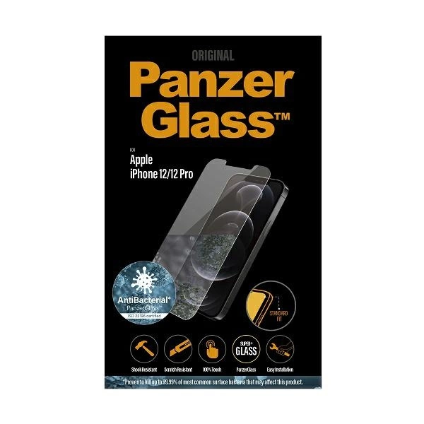 167822_3 PanzerGlass Standard Super+ antibacterial tempered glass for iPhone 12 / 12 Proeng
