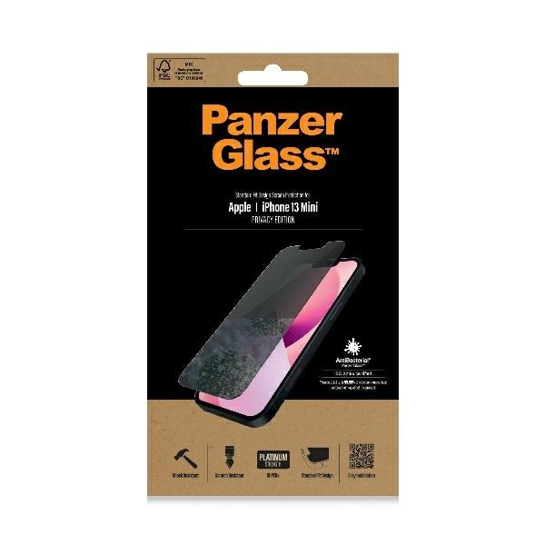 PanzerGlass Standard Super+ antibacterial privatizing tempered glass for iPhone 13 minieng