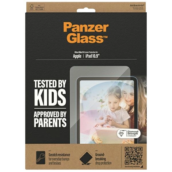 PanzerGlass Ultra-Wide Fit antibacterial tempered glass for iPad 10.9"eng