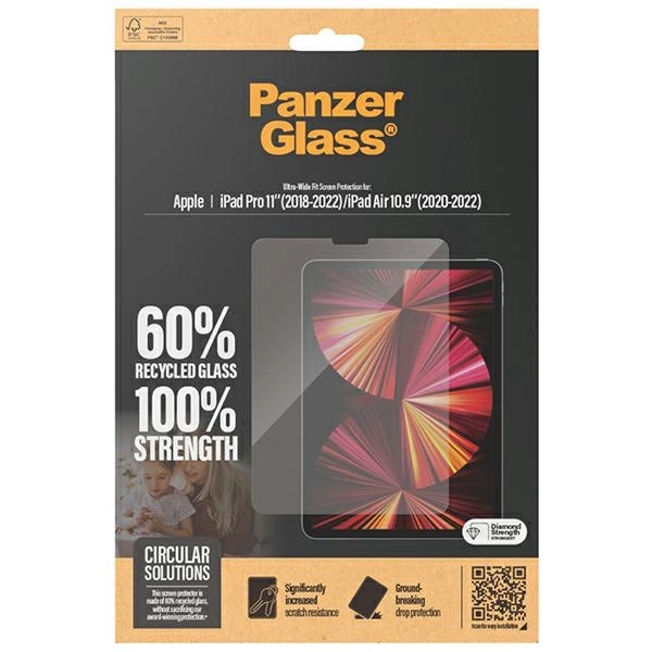 PanzerGlass Ultra-Wide Fit antibacterial tempered glass for iPad Pro 11" 2018-2022 / Air 10.9" 2020-2022eng