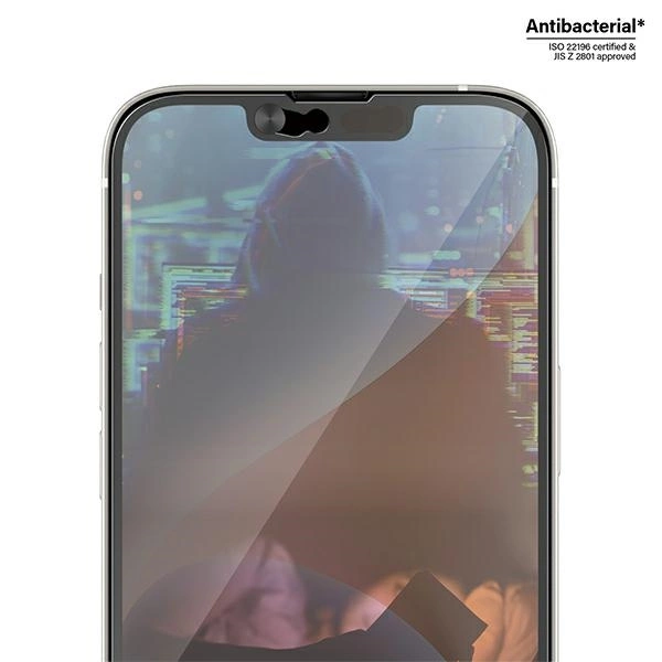 PanzerGlass Ultra-Wide Fit Antibacterial Tempered Glass with Camera Cover and Positioner for iPhone 14/13/13 Proeng