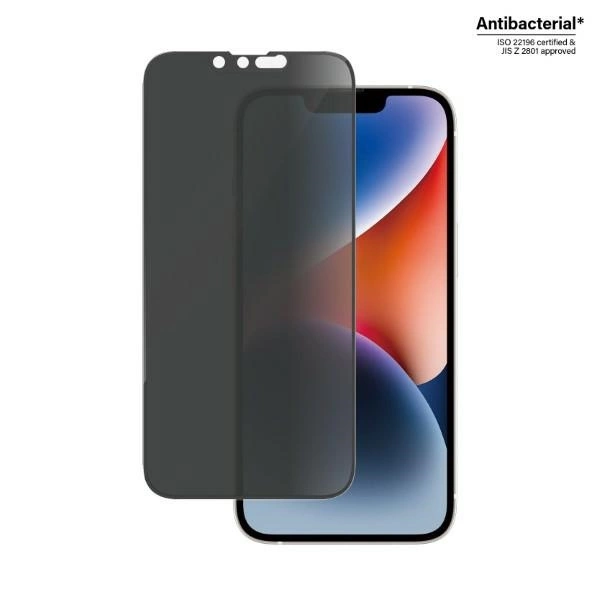PanzerGlass Ultra-Wide Fit Tempered Glass Antibacterial Privacy for iPhone 14/13 Pro/13eng