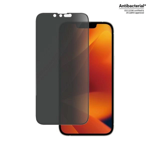PanzerGlass Ultra-Wide Fit Tempered Glass Antibacterial Privacy for iPhone 14/13 Pro/13eng